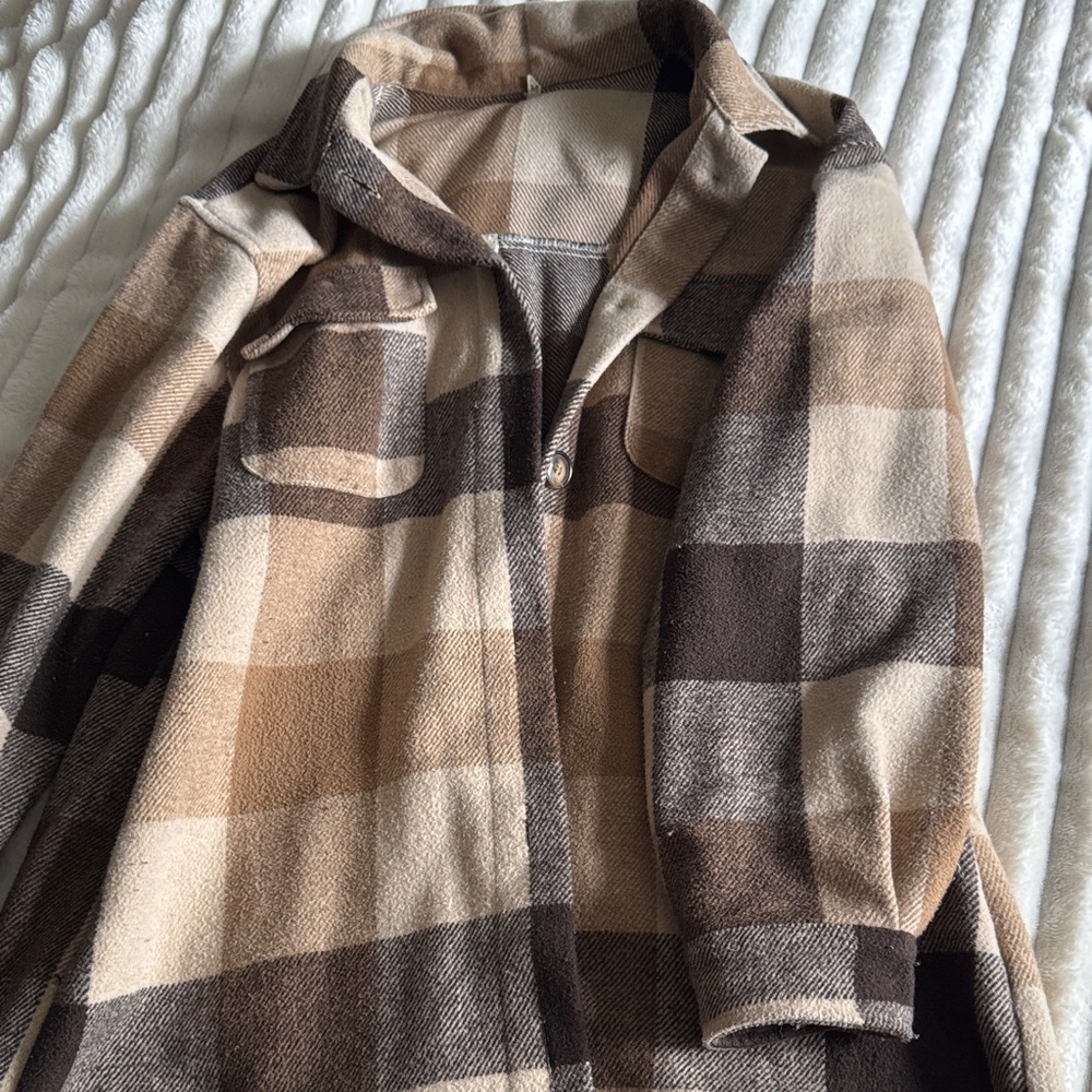Plaid Button-Up Jacket